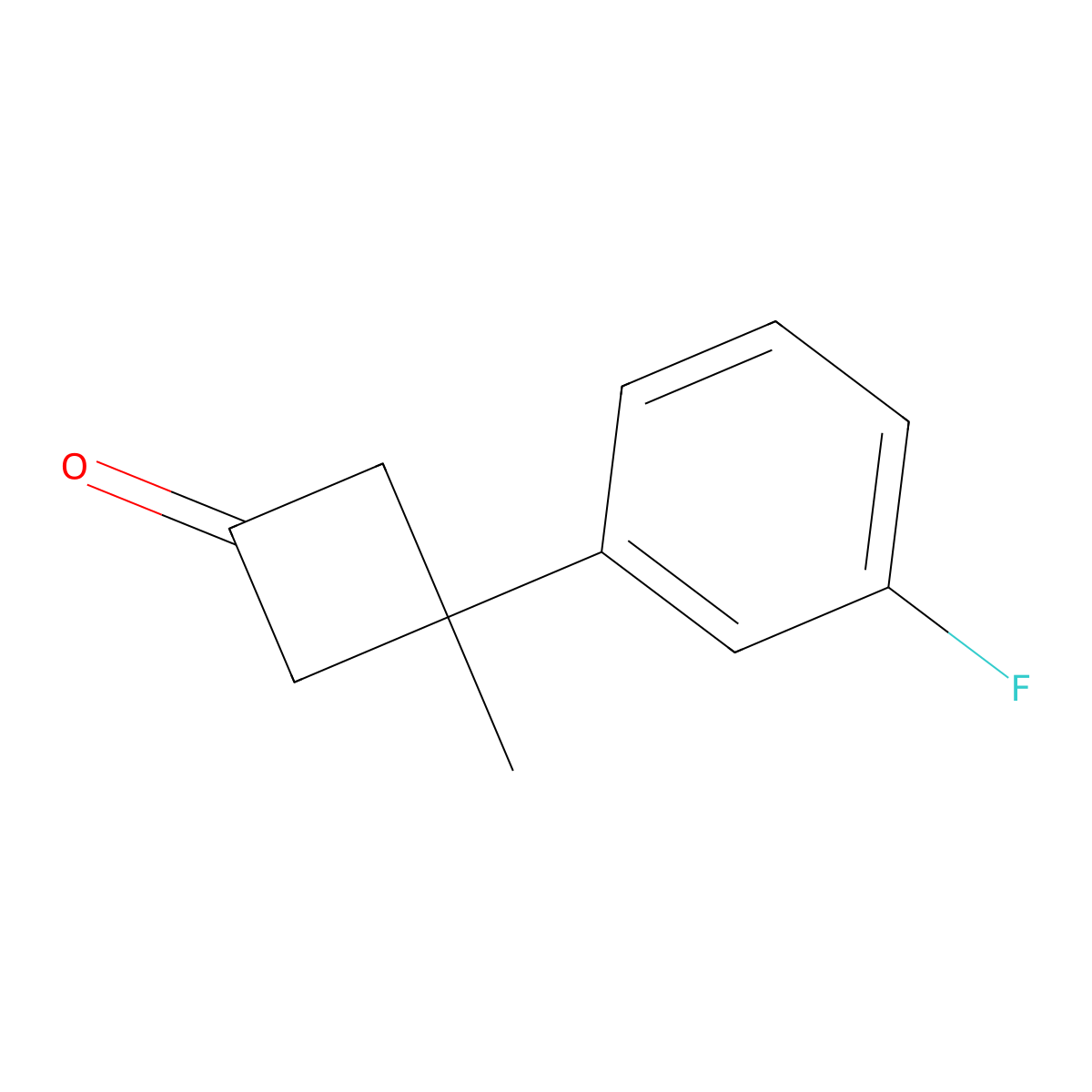 3-(3-Fluorophenyl)-3-methylcyclobutan-1-one molecular structure, CAS 153228-28-5