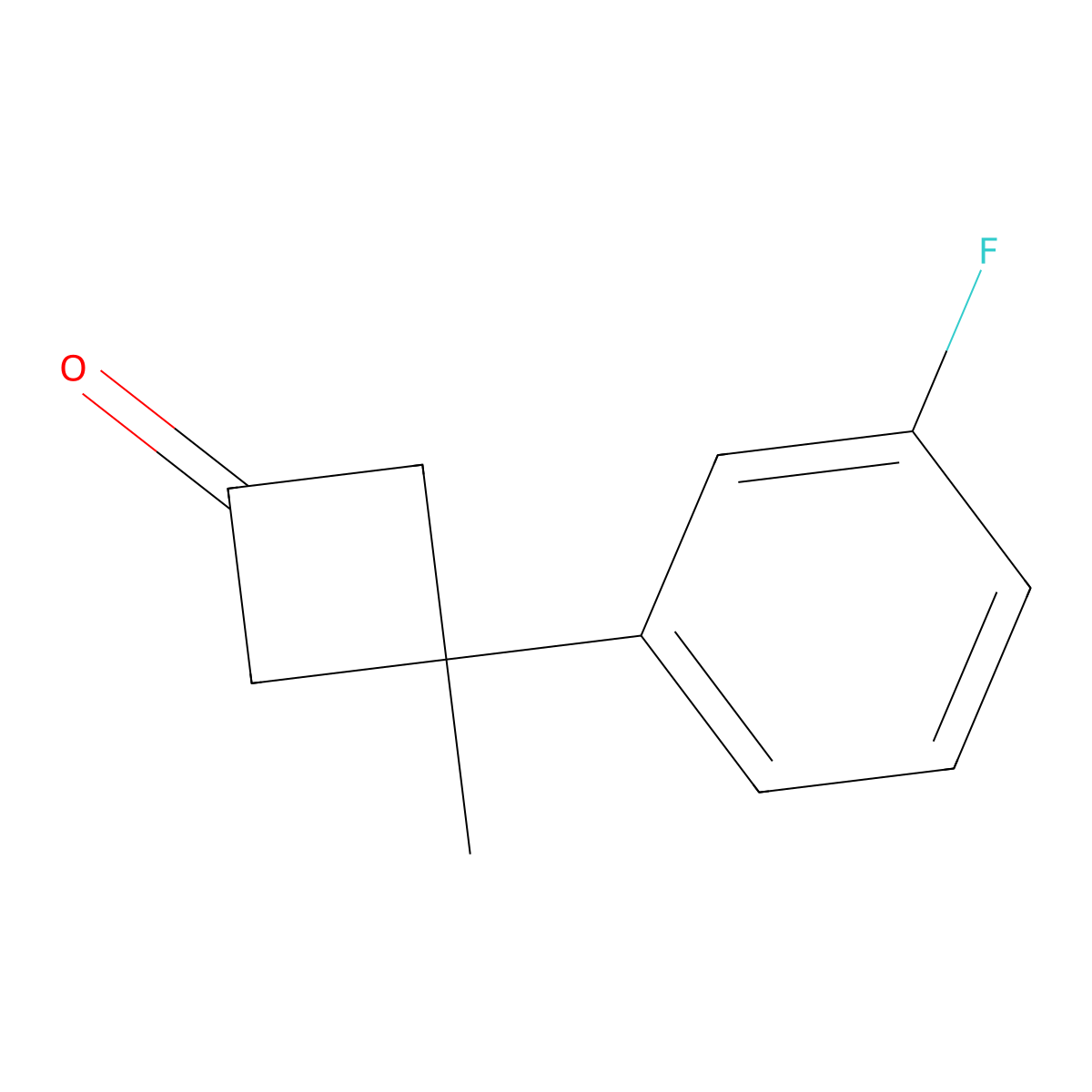3-(3-Fluorophenyl)-3-methylcyclobutan-1-one molecular structure, CAS 153228-28-5