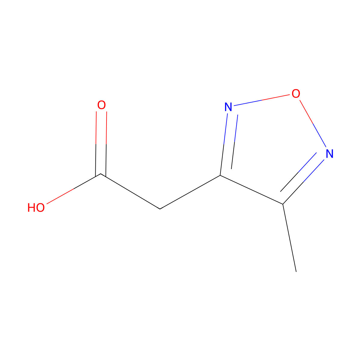 2-(4-Methyl-1,2,5-oxadiazol-3-yl)acetic acid molecular structure, CAS 15323-69-0