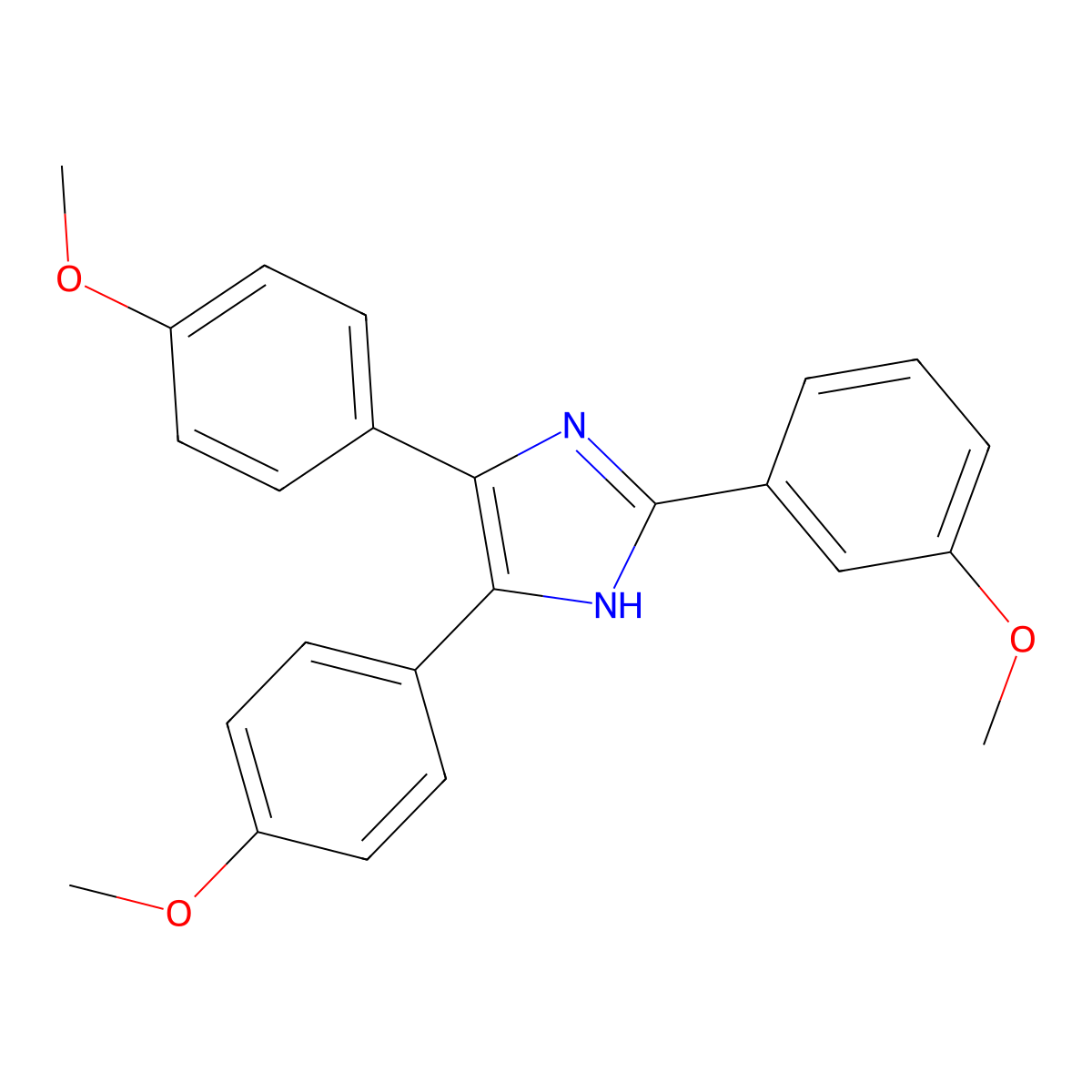 2-(3-methoxyphenyl)-4,5-bis(4-methoxyphenyl)-1H-imidazole molecular structure, CAS 153233-06-8