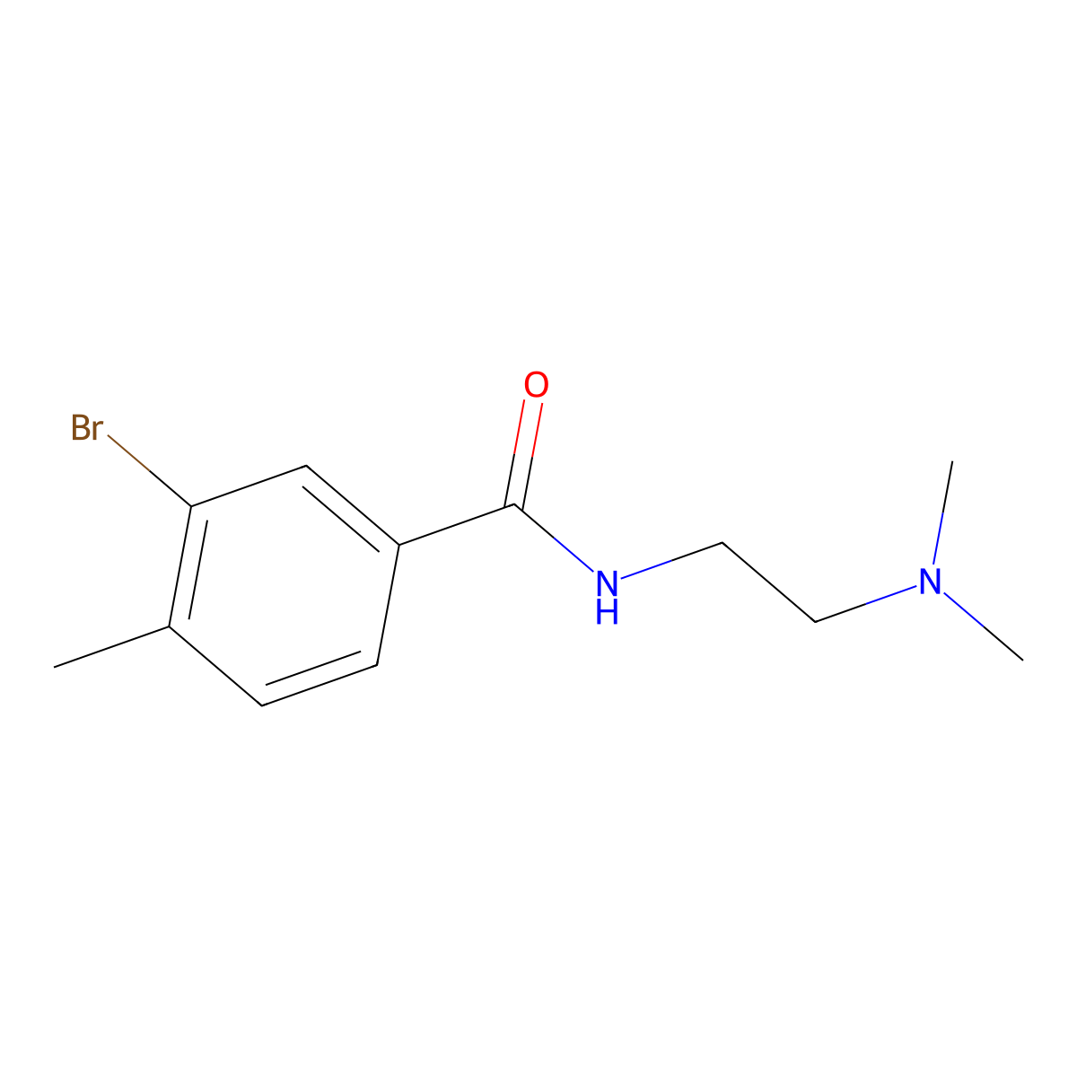 3-bromo-N-(2-(dimethylamino)ethyl)-4-methylbenzamide molecular structure, CAS 1532342-13-4