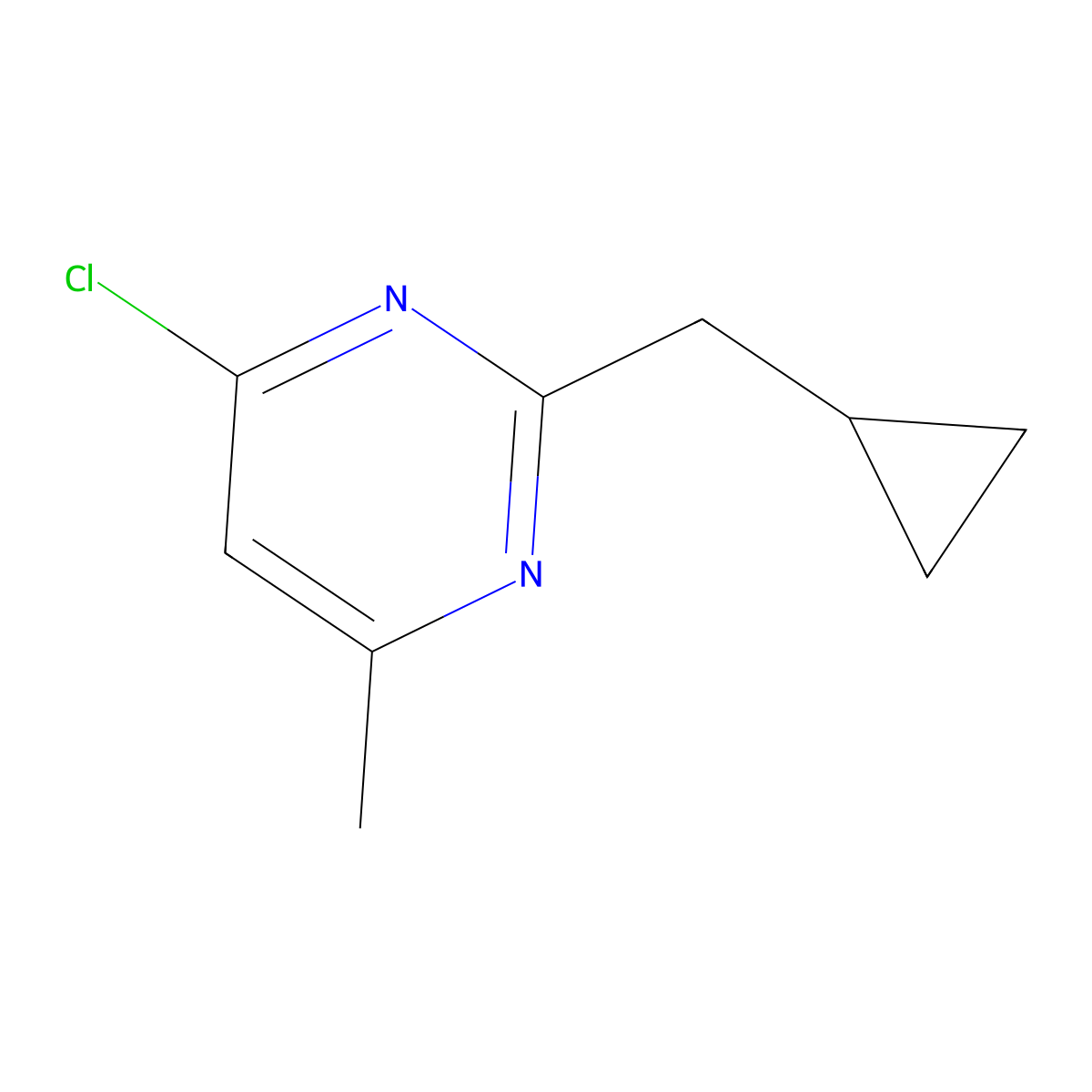 4-Chloro-2-(cyclopropylmethyl)-6-methylpyrimidine molecular structure, CAS 1532395-19-9