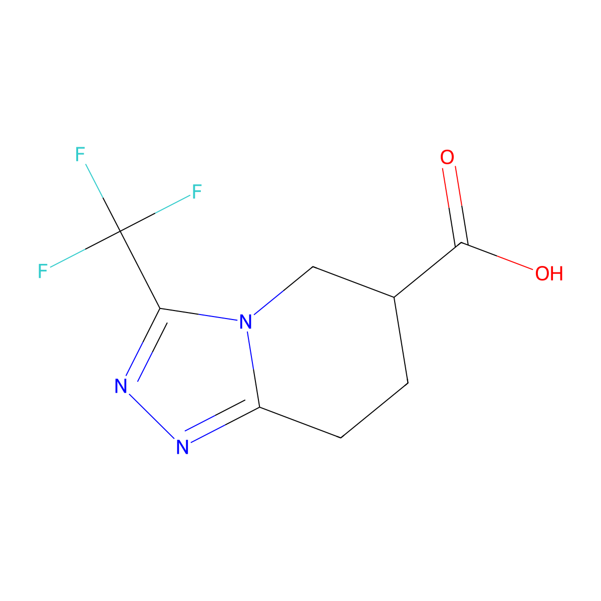 3-(trifluoromethyl)-5H,6H,7H,8H-[1,2,4]triazolo[4,3-a]pyridine-6-carboxylicacid molecular structure, CAS 1532411-53-2