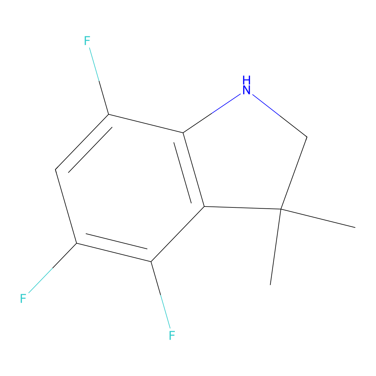 4,5,7-Trifluoro-3,3-dimethyl-2,3-dihydro-1H-indole molecular structure, CAS 1532414-73-5