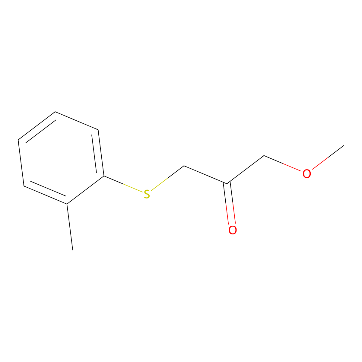 1-Methoxy-3-(o-tolylthio)propan-2-one molecular structure, CAS 1532430-82-2