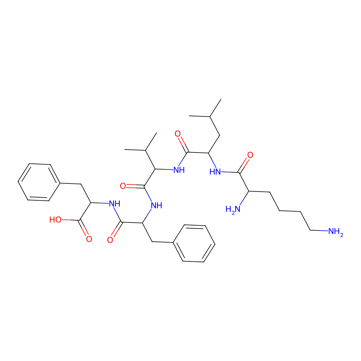 h-Lys-leu-val-phe-phe-oh molecular structure, CAS 153247-40-6