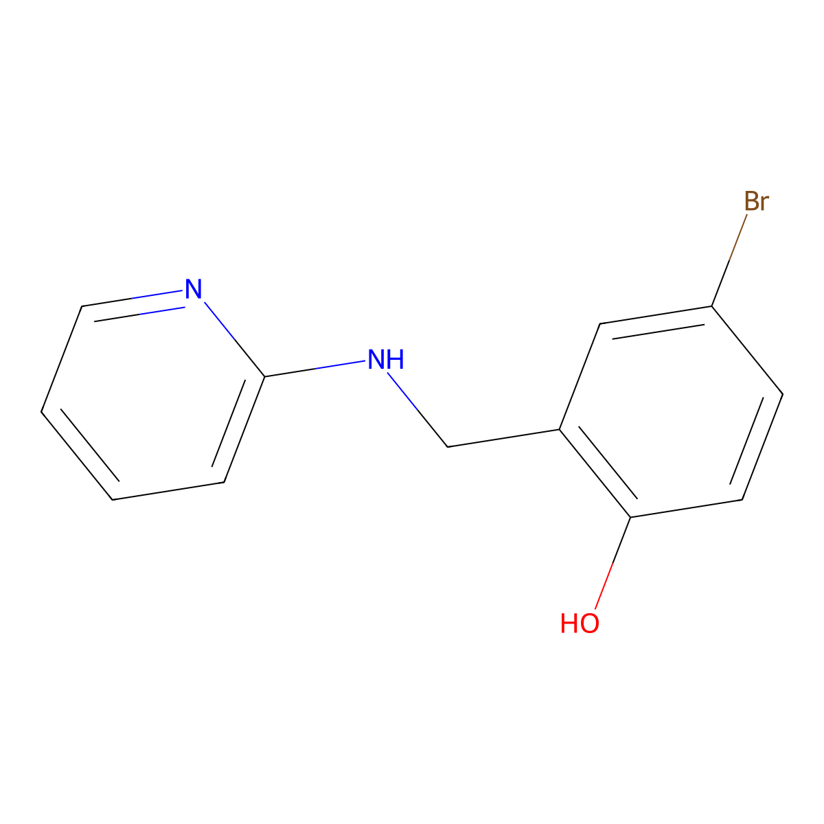 4-Bromo-2-(pyridin-2-ylaminomethyl)-phenol molecular structure, CAS 153247-75-7