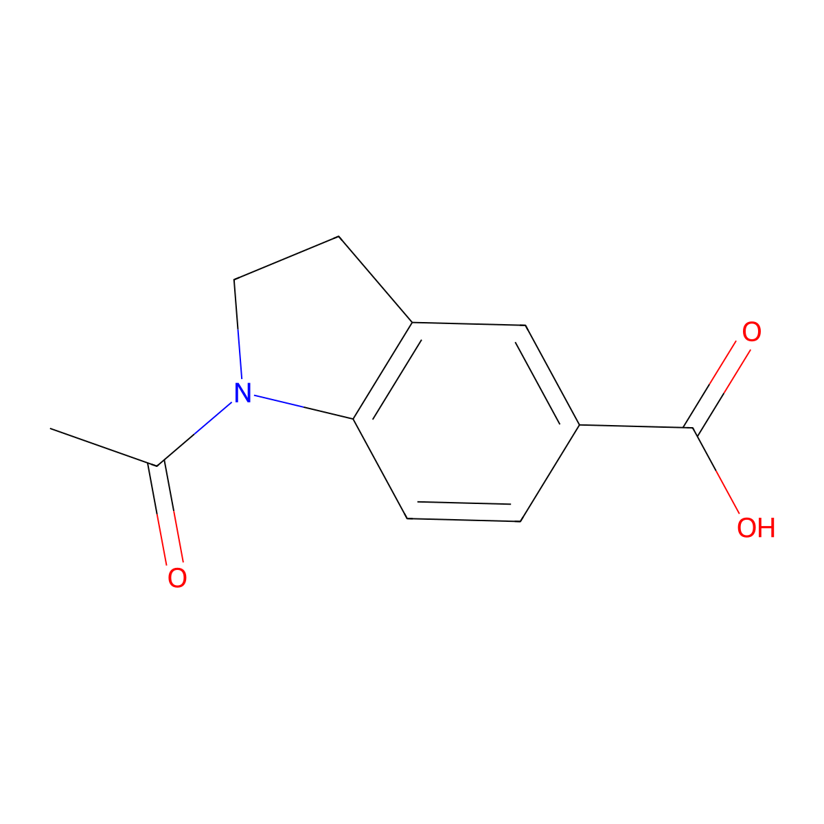 1-acetyl-2,3-dihydro-1H-indole-5-carboxylic acid molecular structure, CAS 153247-93-9