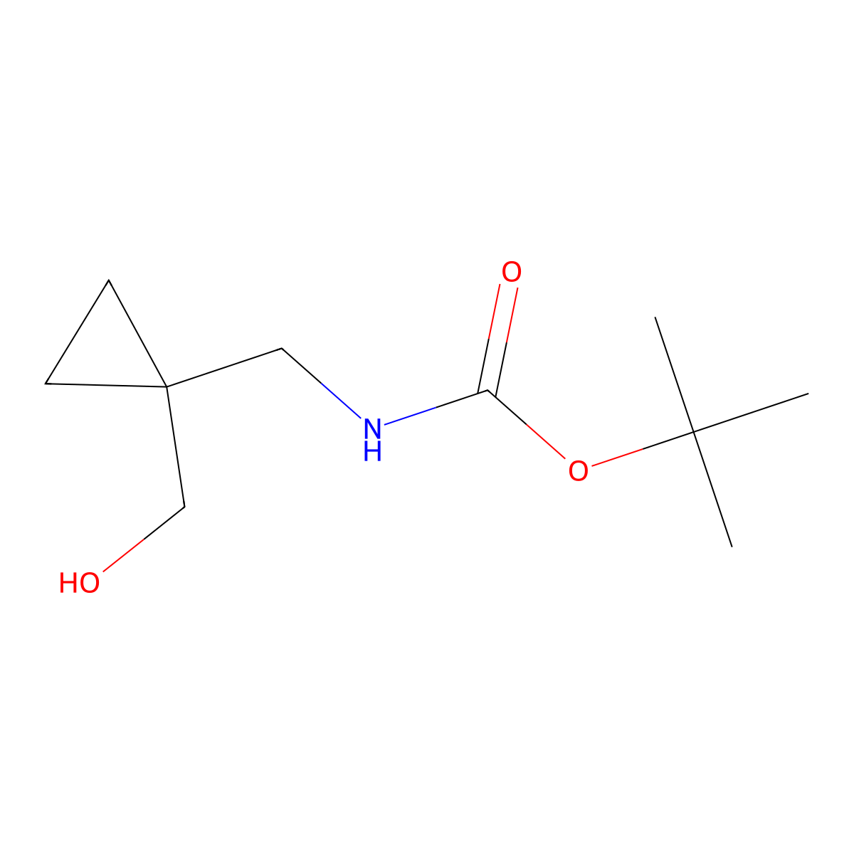 tert-butyl N-{[1-(hydroxymethyl)cyclopropyl]methyl}carbamate molecular structure, CAS 153248-46-5