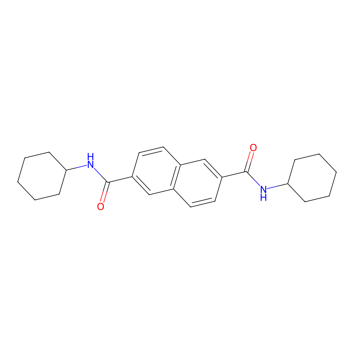 N,N'-dicyclohexyl-2,6-naphthalenedicarboxamide molecular structure, CAS 153250-52-3