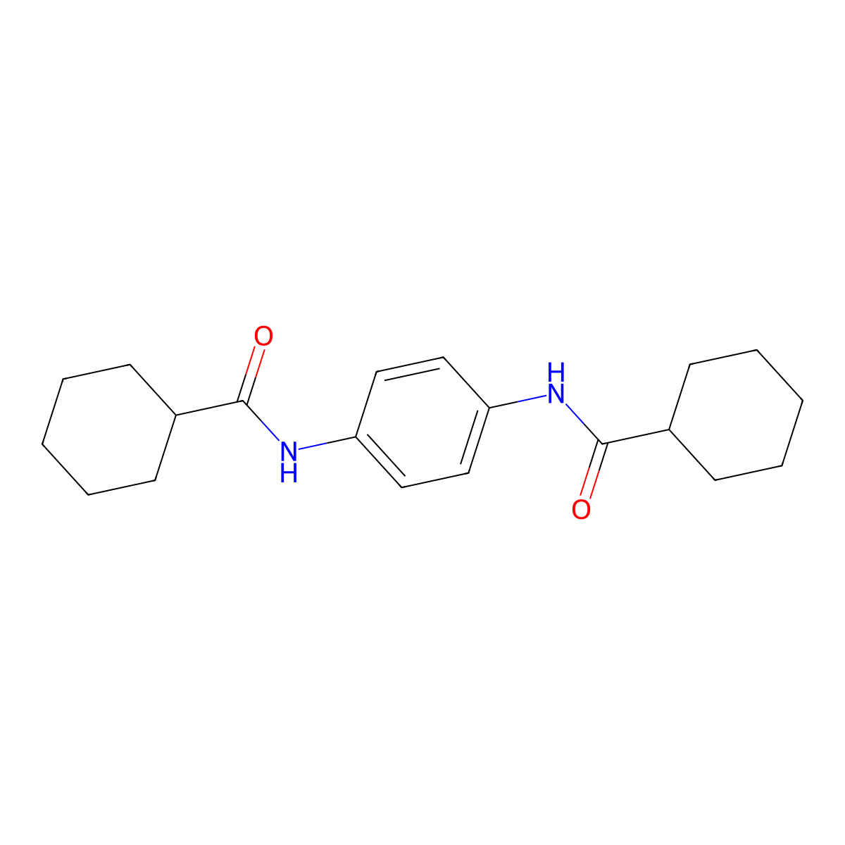 N-[4-(cyclohexanecarbonylamino)phenyl]cyclohexanecarboxamide molecular structure, CAS 153250-57-8