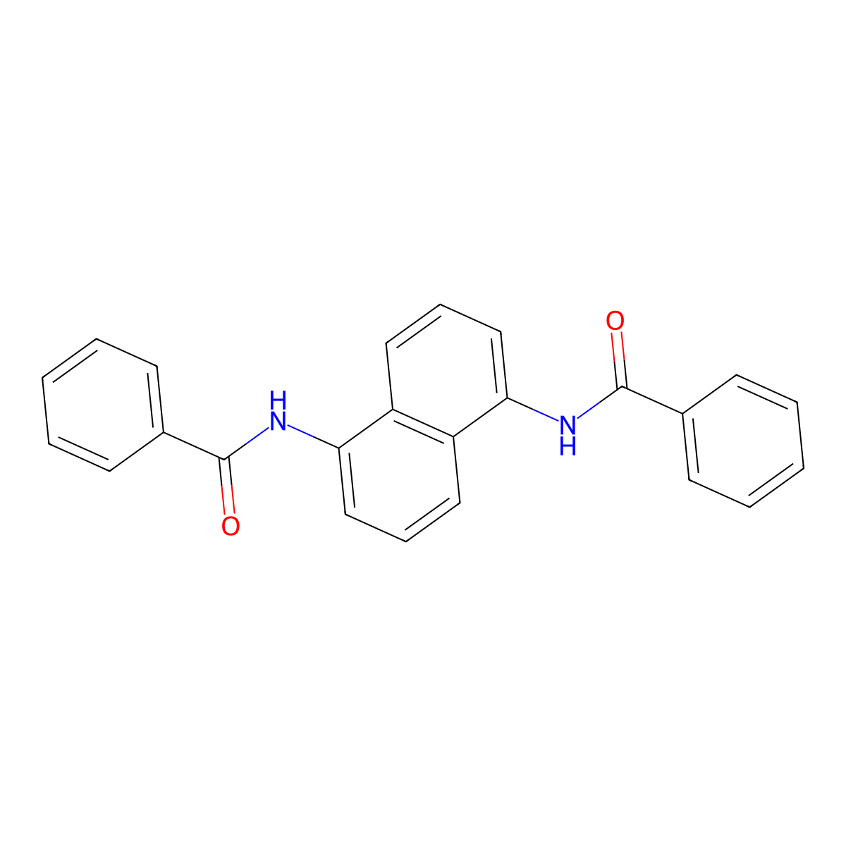 N-(5-benzamidonaphthalen-1-yl)benzamide molecular structure, CAS 153250-58-9