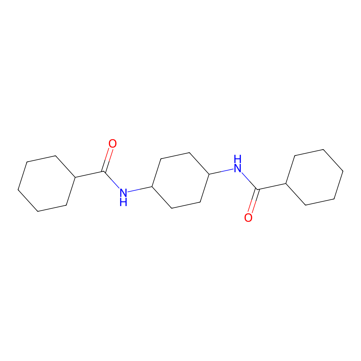 Cyclohexanecarboxamide, N,N'-1,4-cyclohexanediylbis- molecular structure, CAS 153250-60-3