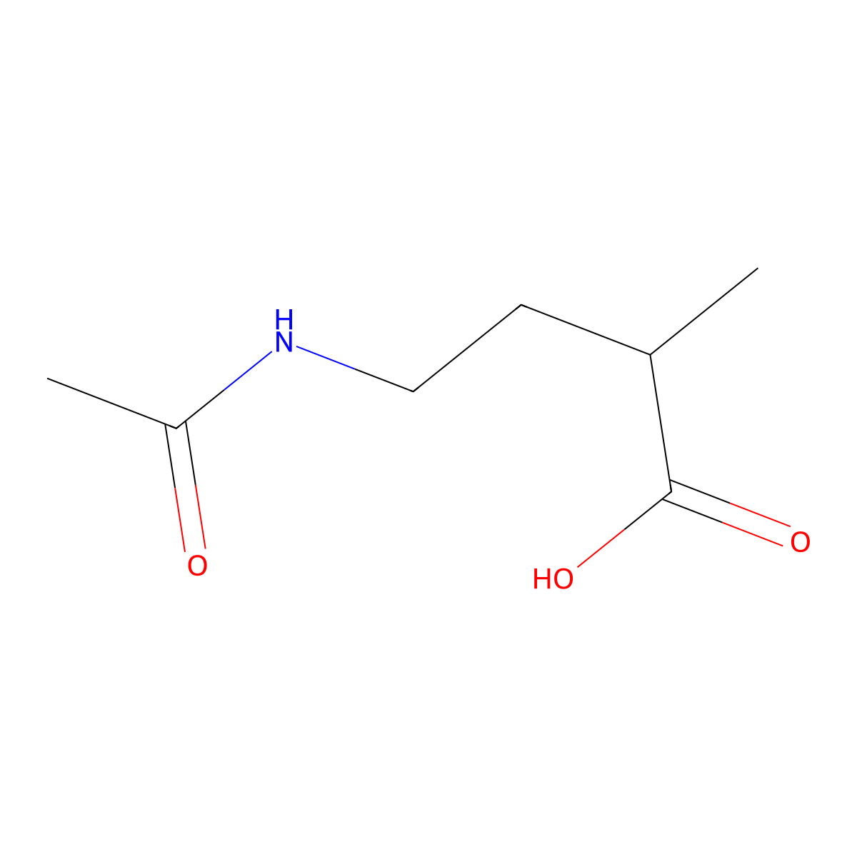 4-Acetamido-2-methylbutanoic acid molecular structure, CAS 1532503-96-0