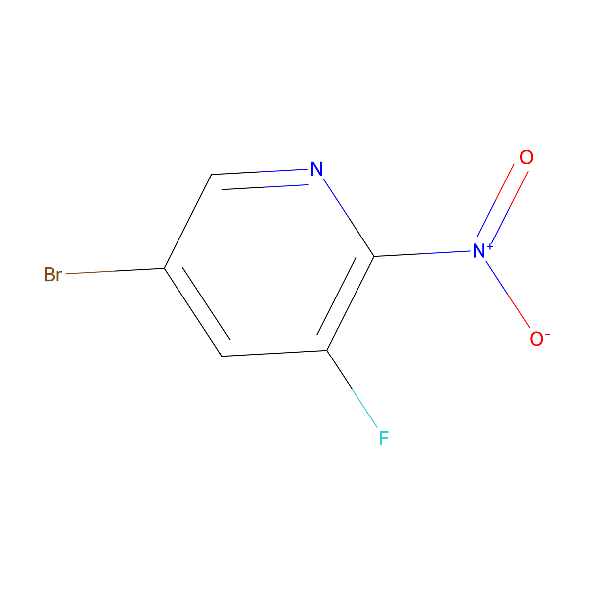 5-Bromo-3-fluoro-2-nitropyridine molecular structure, CAS 1532517-95-5