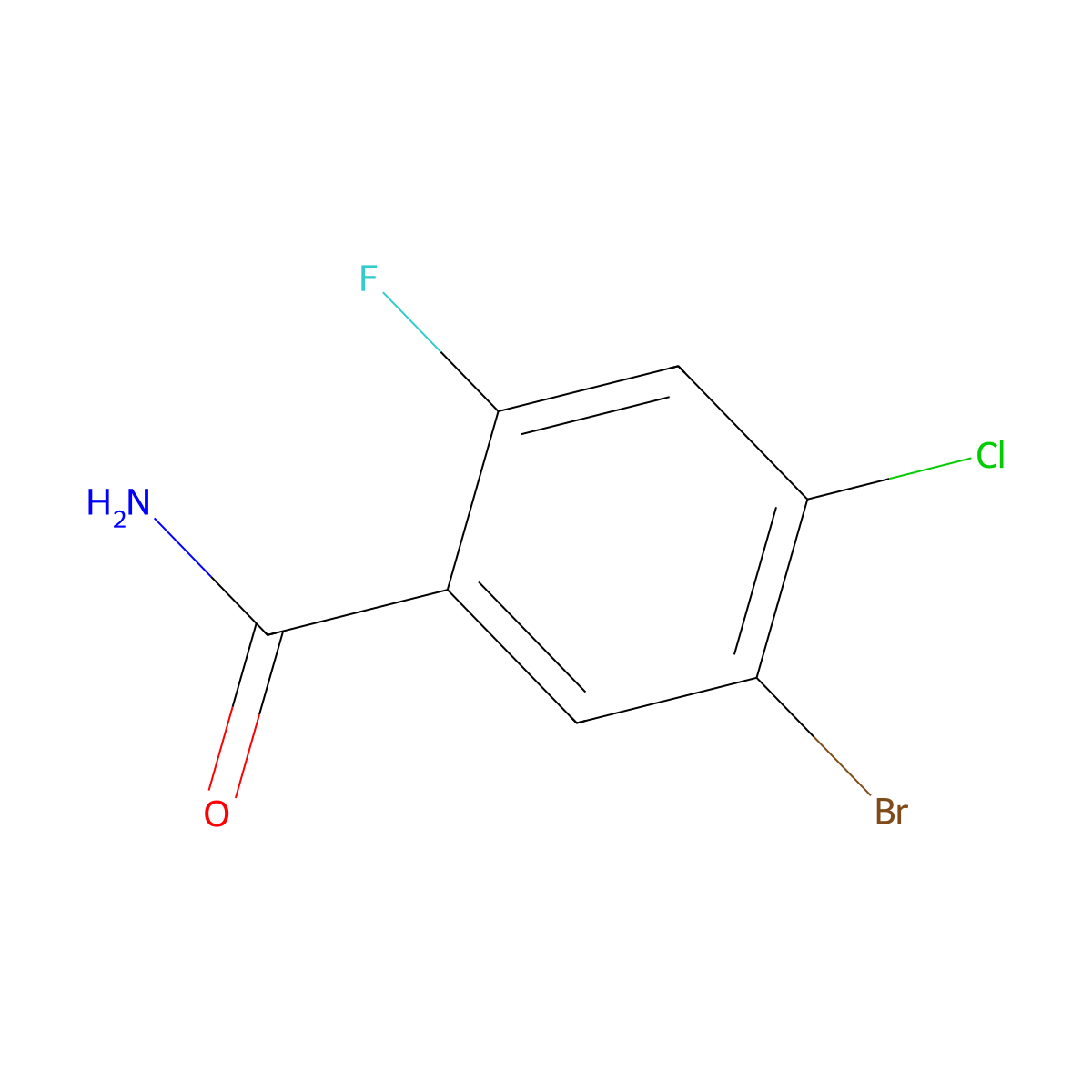 5-Bromo-4-chloro-2-fluorobenzamide molecular structure, CAS 1532518-77-6