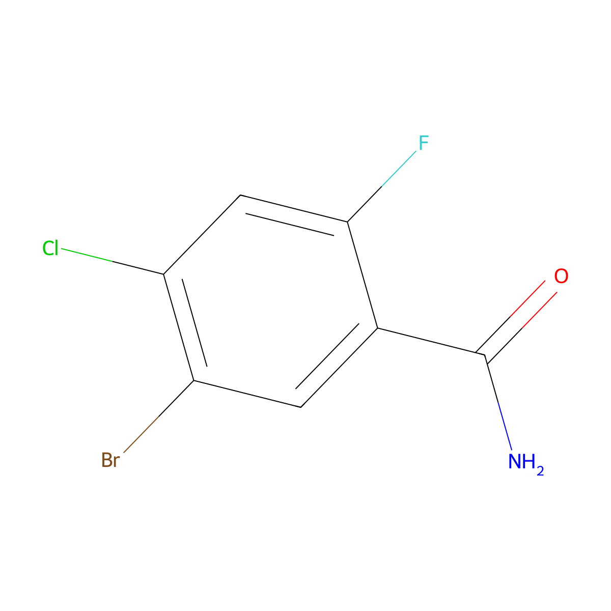5-Bromo-4-chloro-2-fluorobenzamide molecular structure, CAS 1532518-77-6