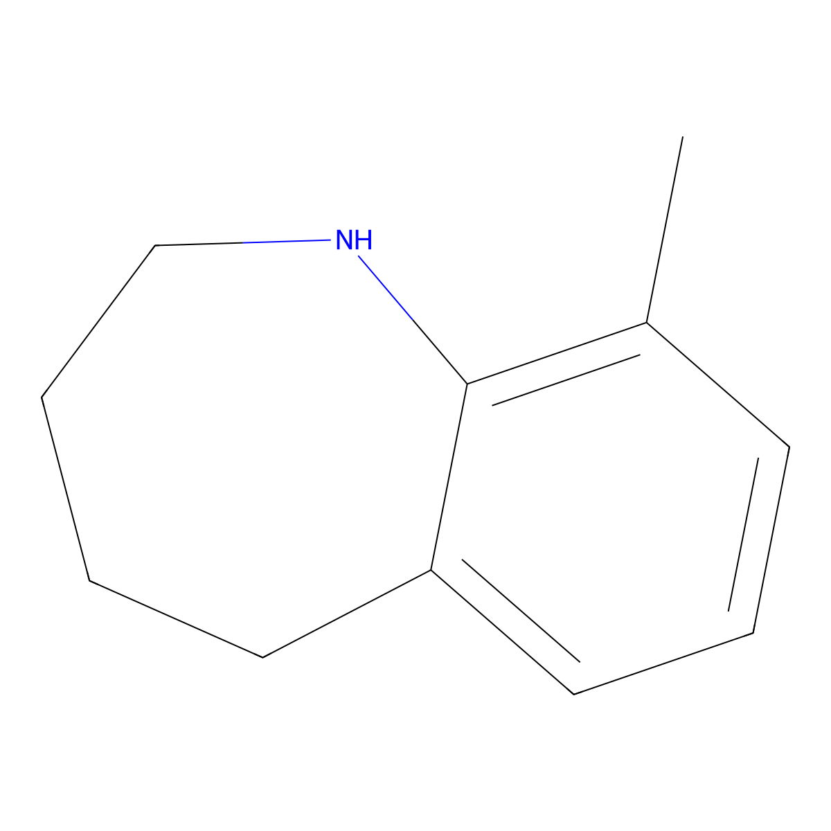 9-methyl-2,3,4,5-tetrahydro-1H-1-benzazepine molecular structure, CAS 153254-46-7