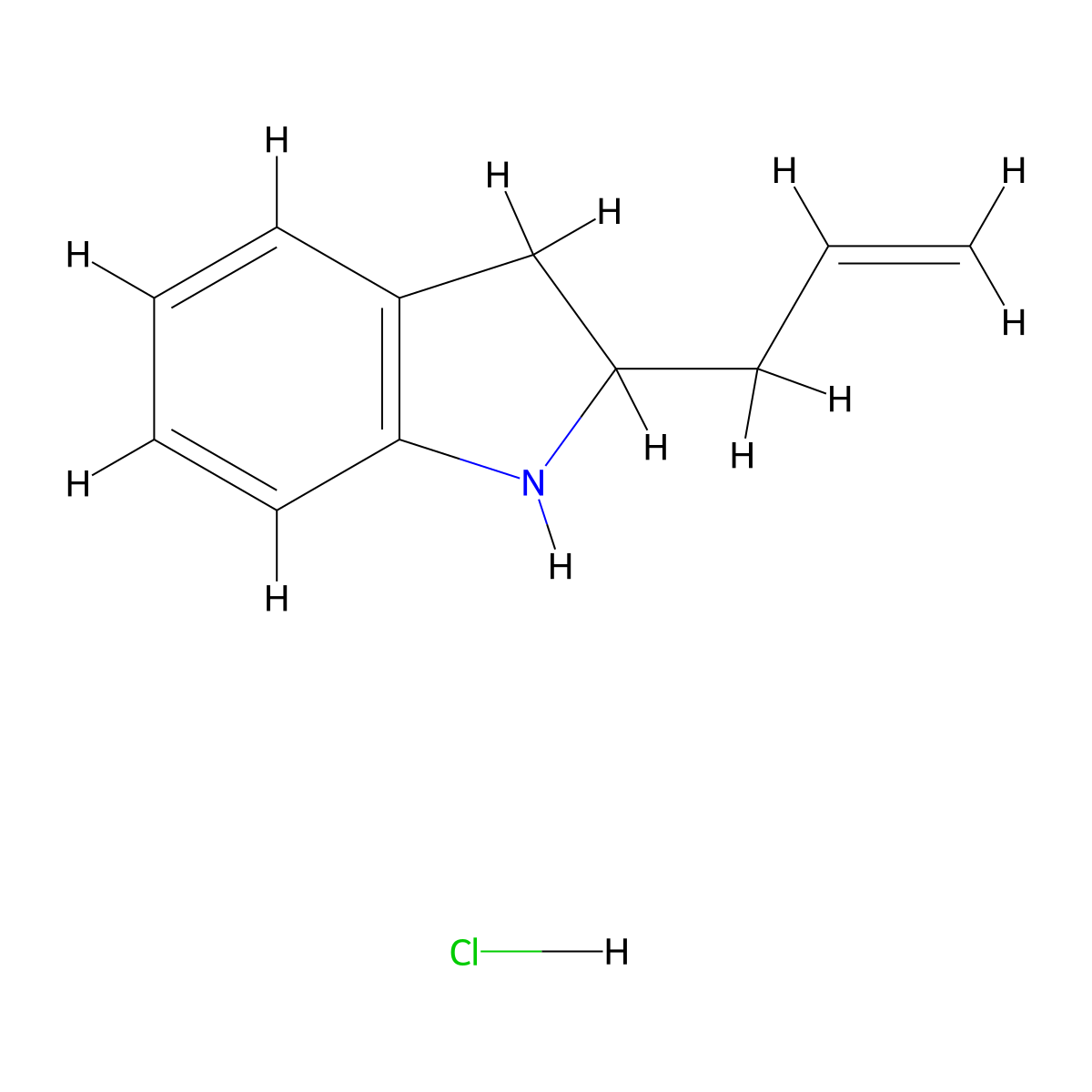 2-Allyl-2,3-dihydro-1H-indole hydrochloride molecular structure, CAS 153254-82-1