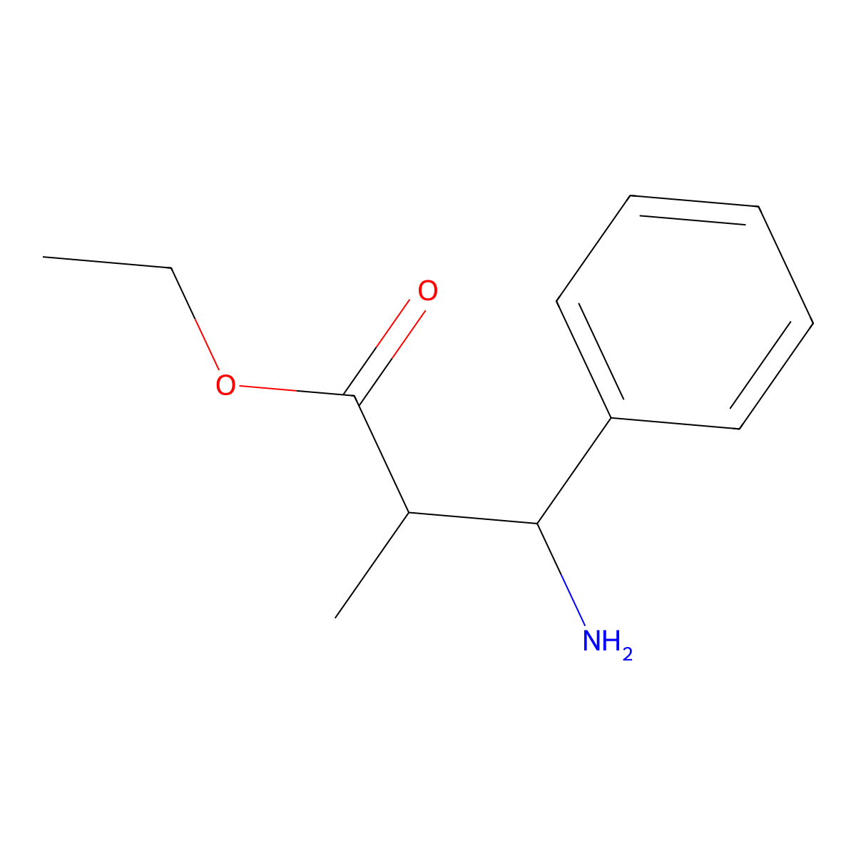Ethyl 3-amino-2-methyl-3-phenylpropanoate molecular structure, CAS 153254-83-2