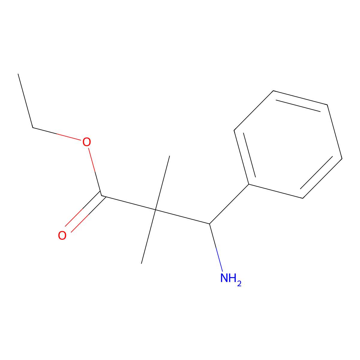Ethyl 3-amino-2,2-dimethyl-3-phenylpropanoate molecular structure, CAS 153254-84-3
