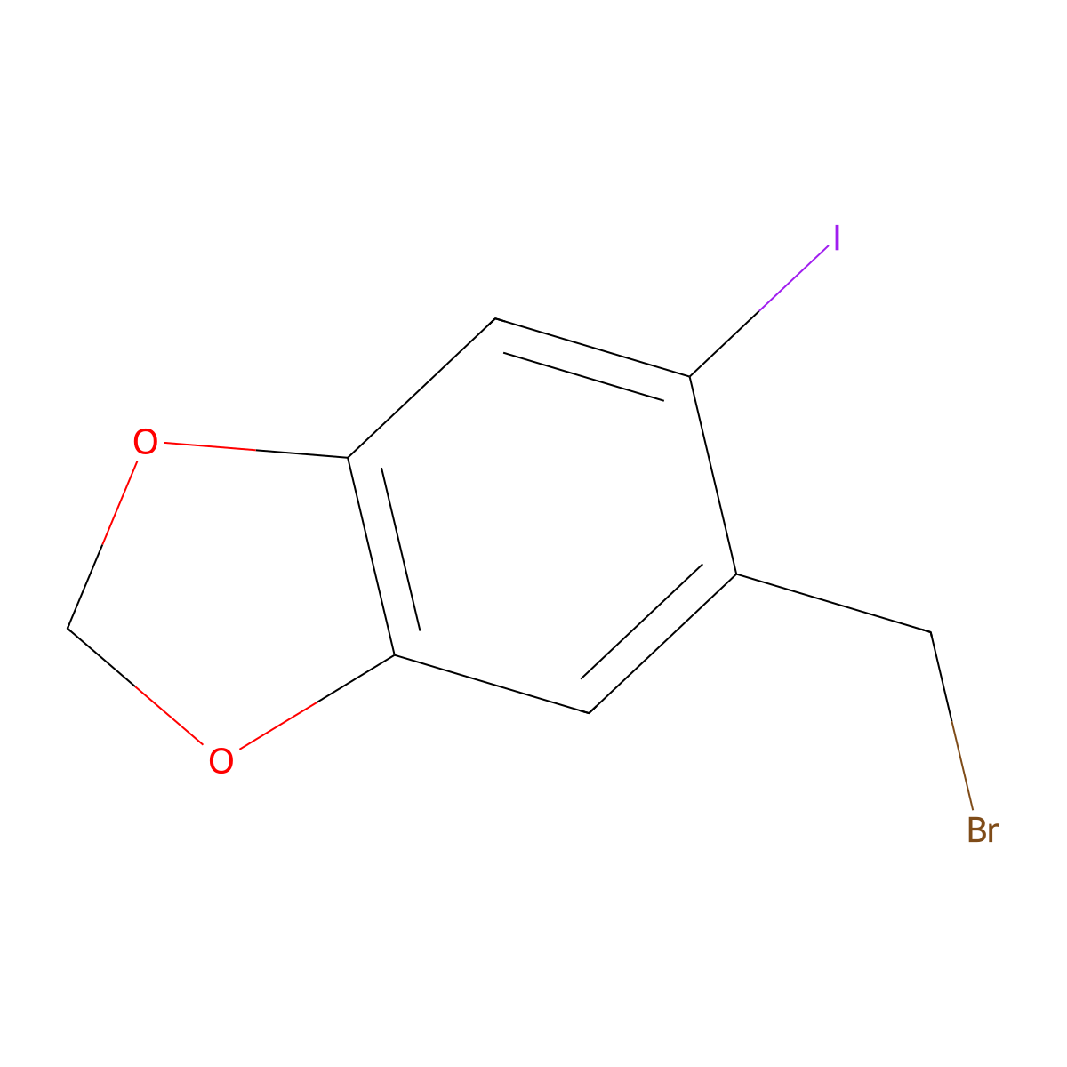 5-(Bromomethyl)-6-iodo-1,3-benzodioxole molecular structure, CAS 153254-99-0