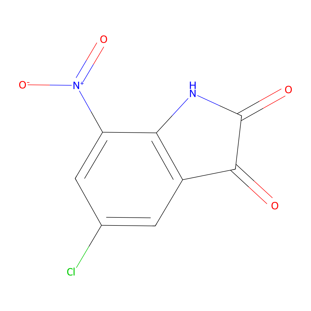 5-chloro-7-nitro-1H-indole-2,3-dione molecular structure, CAS 153255-76-6