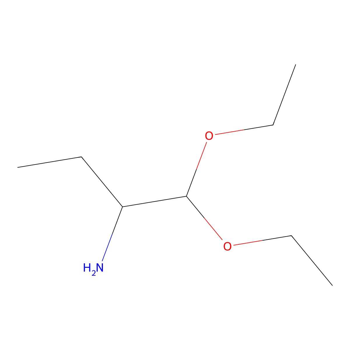 1,1-Diethoxybutan-2-amine molecular structure, CAS 153256-36-1
