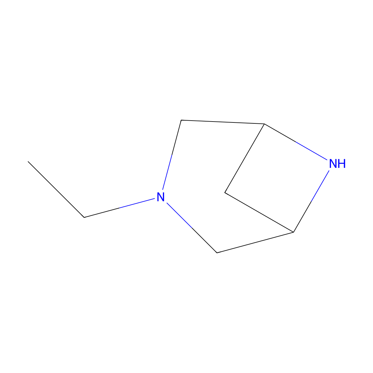 3-Ethyl-3,6-diazabicyclo[3.1.1]heptane molecular structure, CAS 1532561-55-9