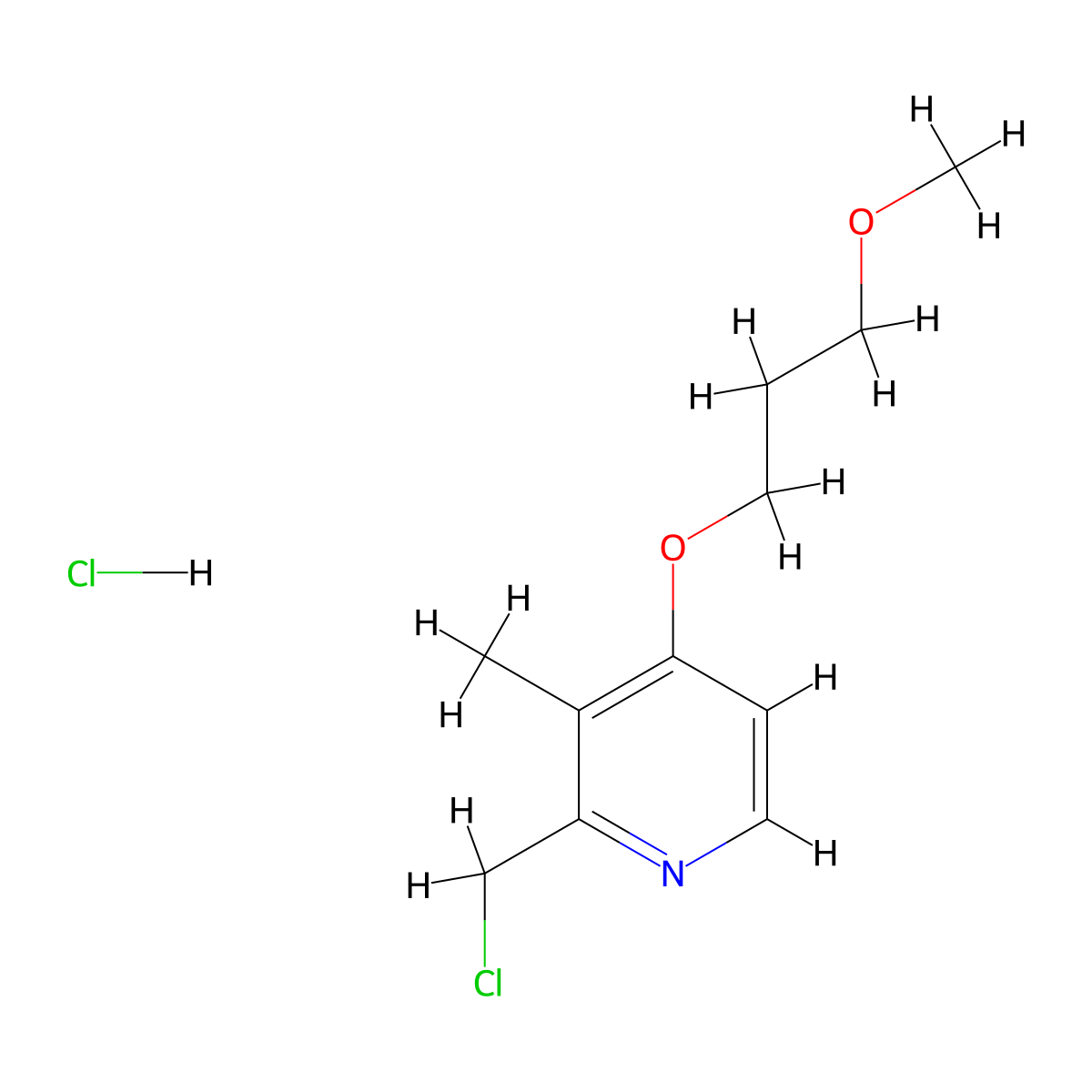 2-Chloromethyl-4-(3-methoxypropoxy)-3-methylpyridine hydrochloride molecular structure, CAS 153259-31-5