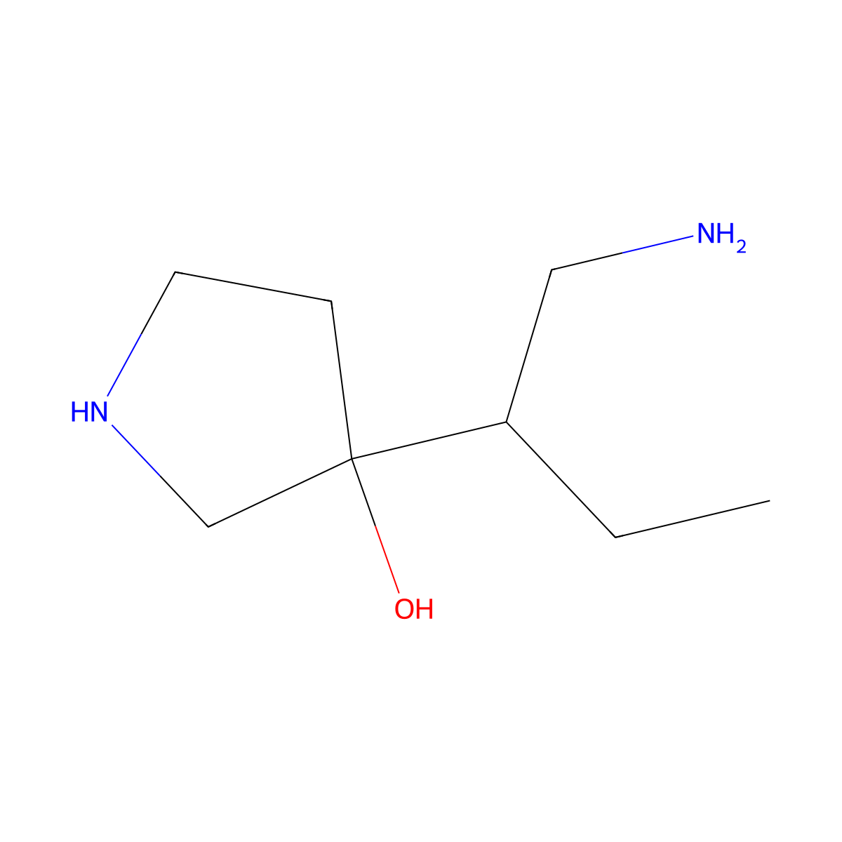 3-(1-Aminobutan-2-yl)pyrrolidin-3-ol molecular structure, CAS 1532609-26-9