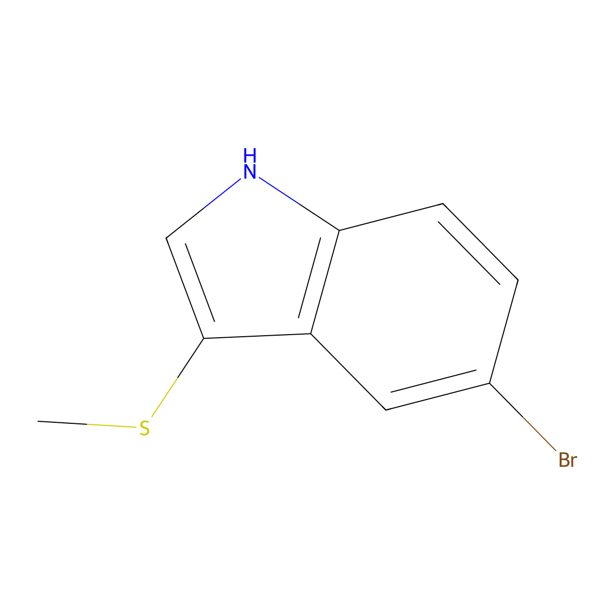 5-bromo-3-(methylthio)-1H-indole molecular structure, CAS 153261-50-8