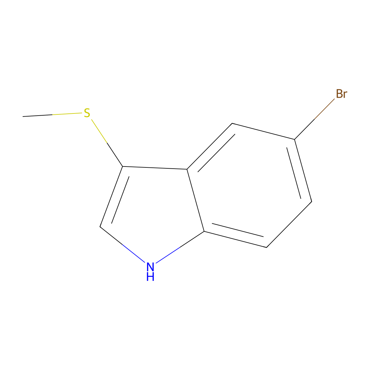 5-bromo-3-(methylthio)-1H-indole molecular structure, CAS 153261-50-8
