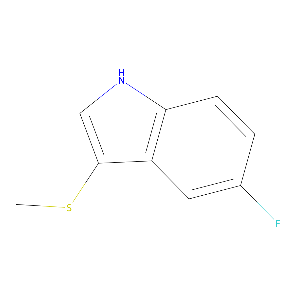 5-Fluoro-3-(methylthio)-1H-indole molecular structure, CAS 153261-51-9