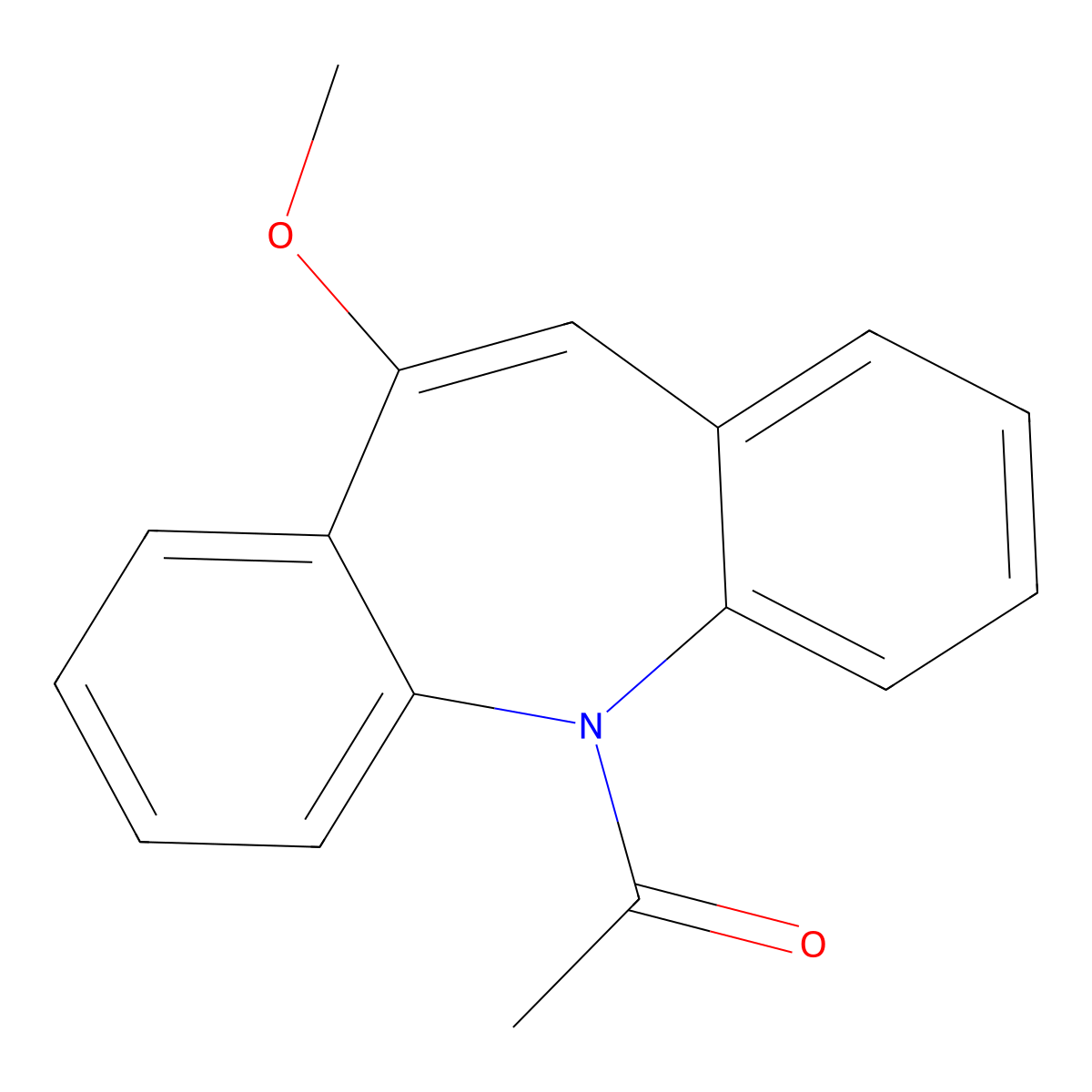 1-(10-Methoxy-5H-dibenzo[b,f]azepin-5-yl)ethanone molecular structure, CAS 153261-62-2