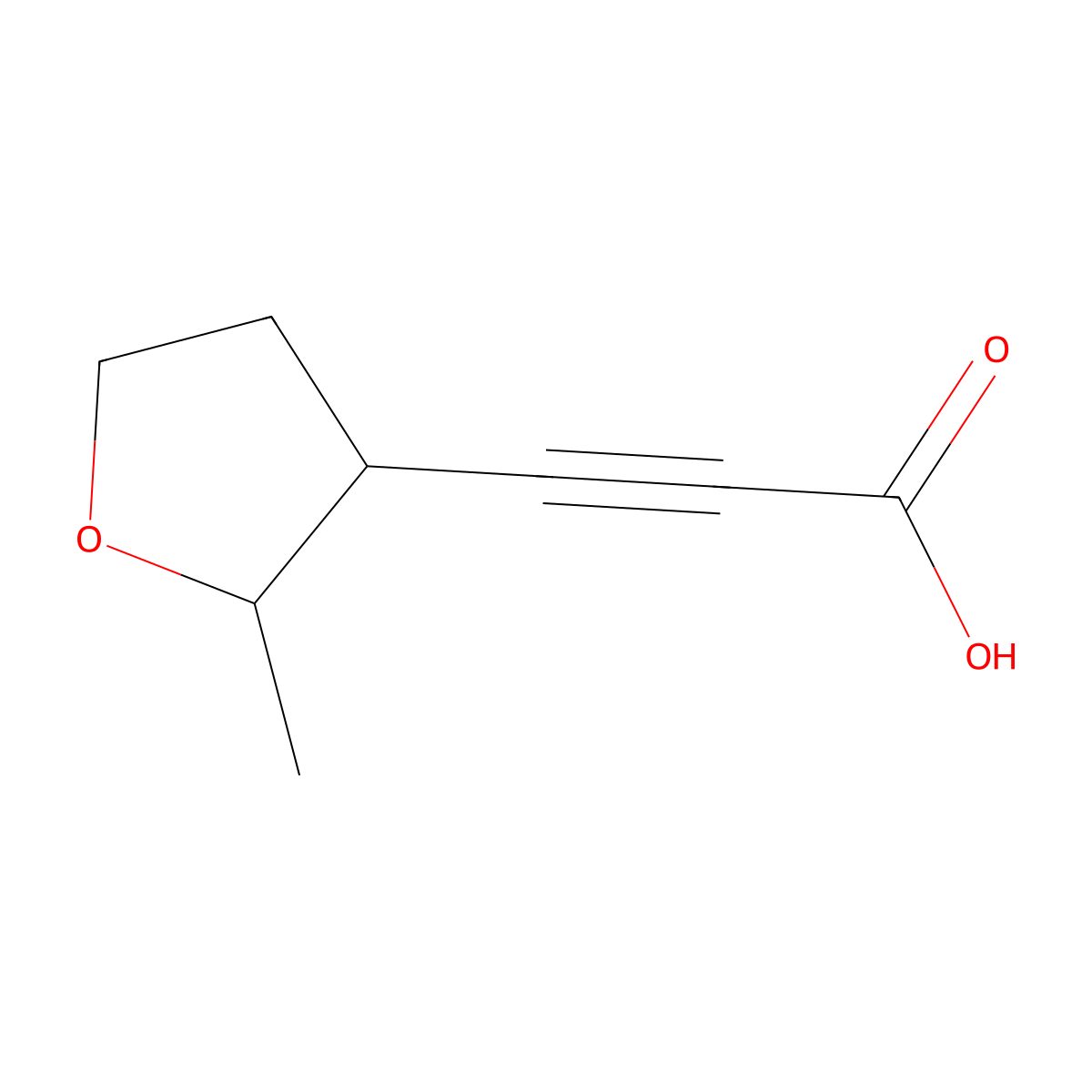 3-(2-Methyloxolan-3-yl)prop-2-ynoic acid molecular structure, CAS 1532613-77-6
