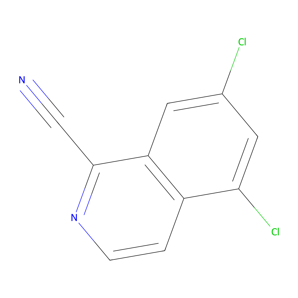 5,7-Dichloroisoquinoline-1-carbonitrile molecular structure, CAS 1532617-31-4