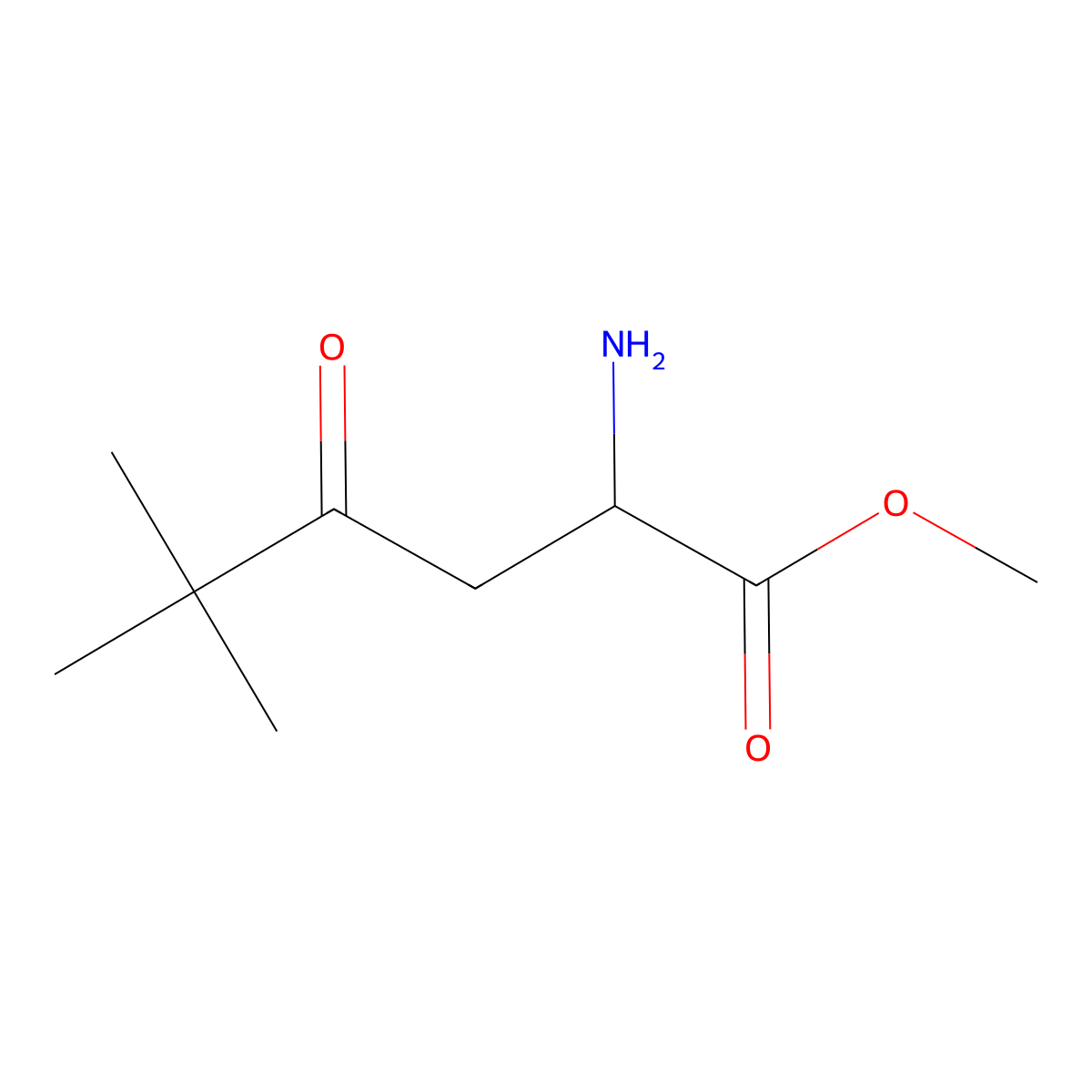 Methyl 2-amino-5,5-dimethyl-4-oxohexanoate molecular structure, CAS 1532625-10-7
