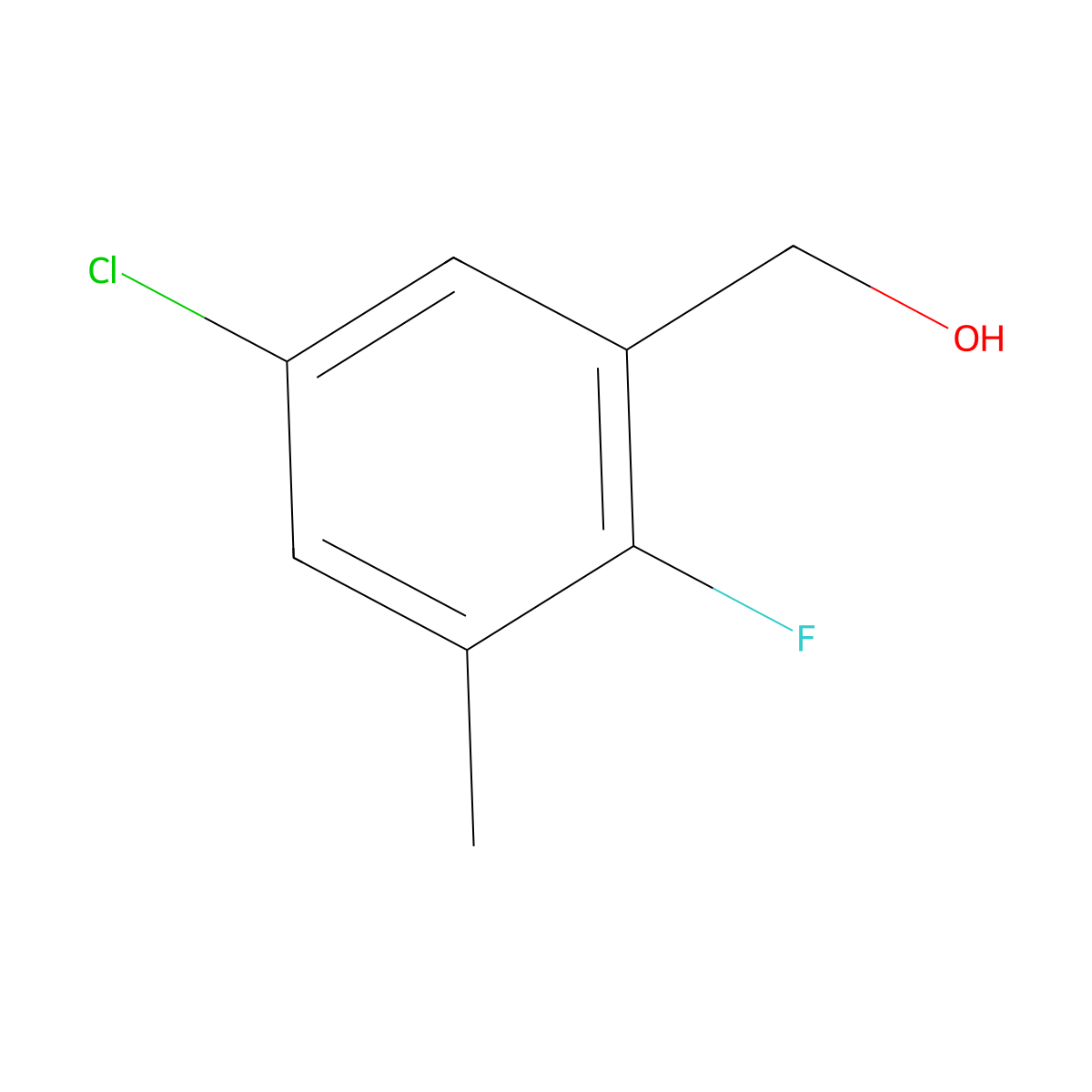 (5-Chloro-2-fluoro-3-methylphenyl)methanol molecular structure, CAS 1532626-99-5