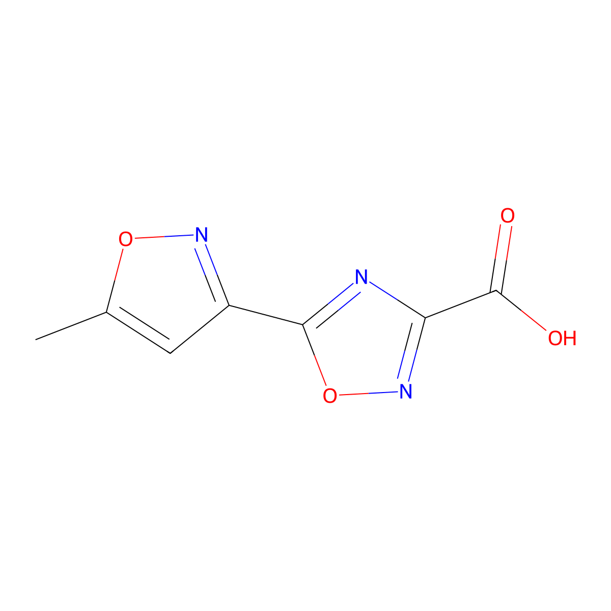 5-(5-Methylisoxazol-3-yl)-1,2,4-oxadiazole-3-carboxylic acid molecular structure, CAS 1532632-43-1