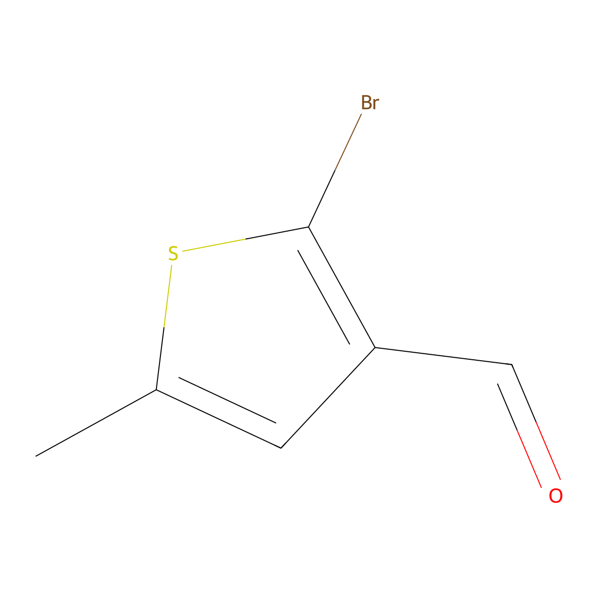2-Bromo-5-methylthiophene-3-carbaldehyde molecular structure, CAS 1532633-25-2