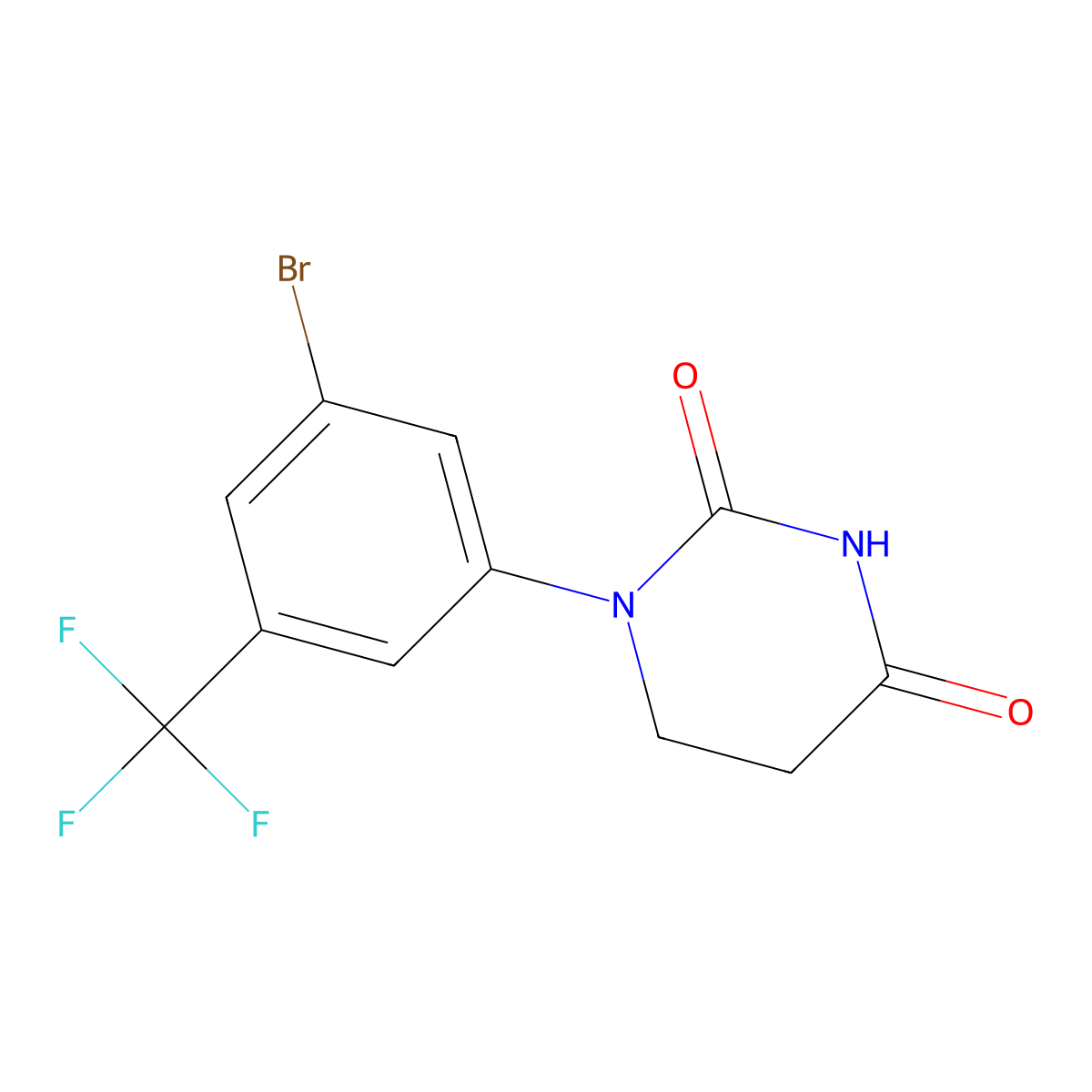 1-(3-Bromo-5-(trifluoromethyl)phenyl)dihydropyrimidine-2,4(1H,3H)-dione molecular structure, CAS 1532639-55-6