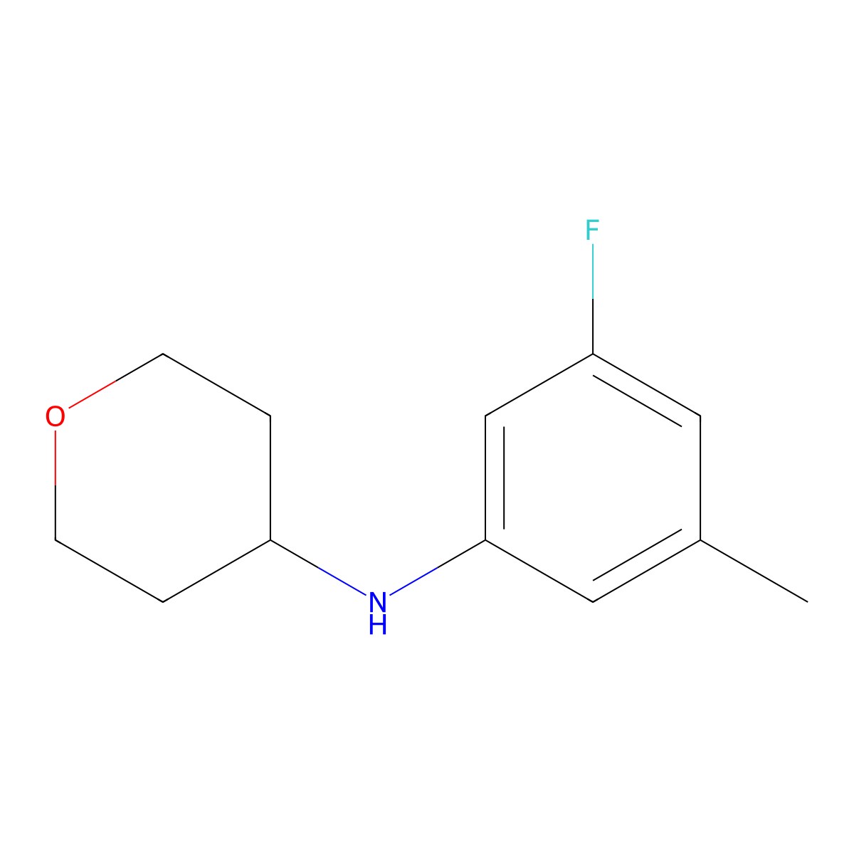 N-(3-Fluoro-5-methylphenyl)oxan-4-amine molecular structure, CAS 1532641-01-2