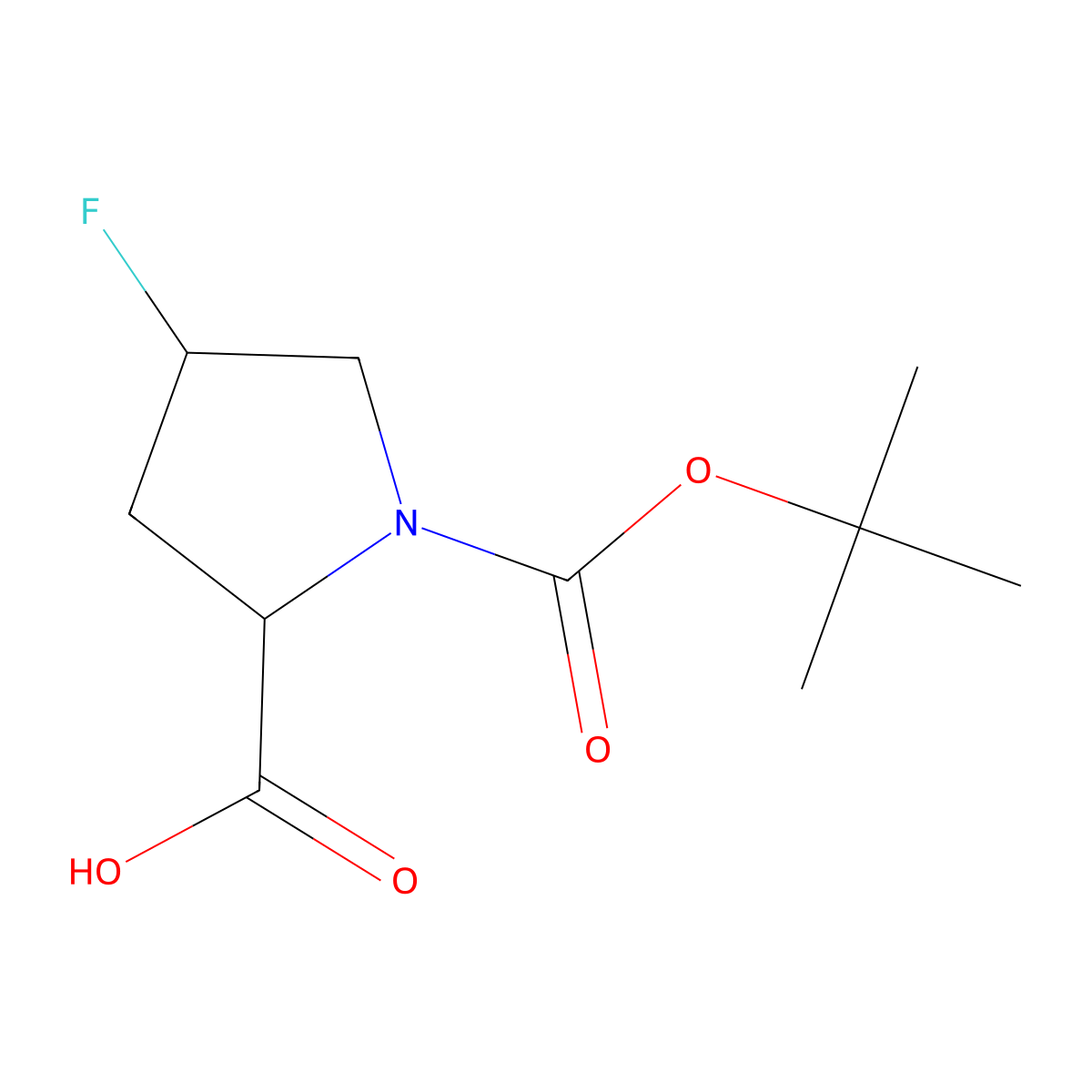 1-(Tert-butoxycarbonyl)-4-fluoropyrrolidine-2-carboxylic acid molecular structure, CAS 1532642-59-3