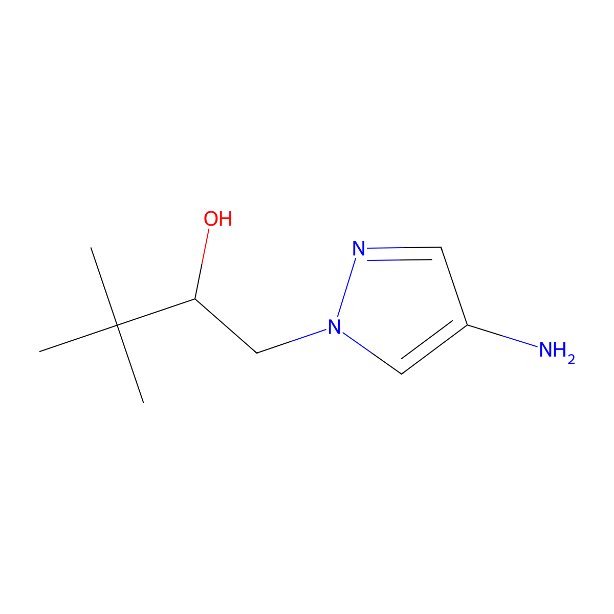 1-(4-amino-1H-pyrazol-1-yl)-3,3-dimethylbutan-2-ol molecular structure, CAS 1532668-68-0