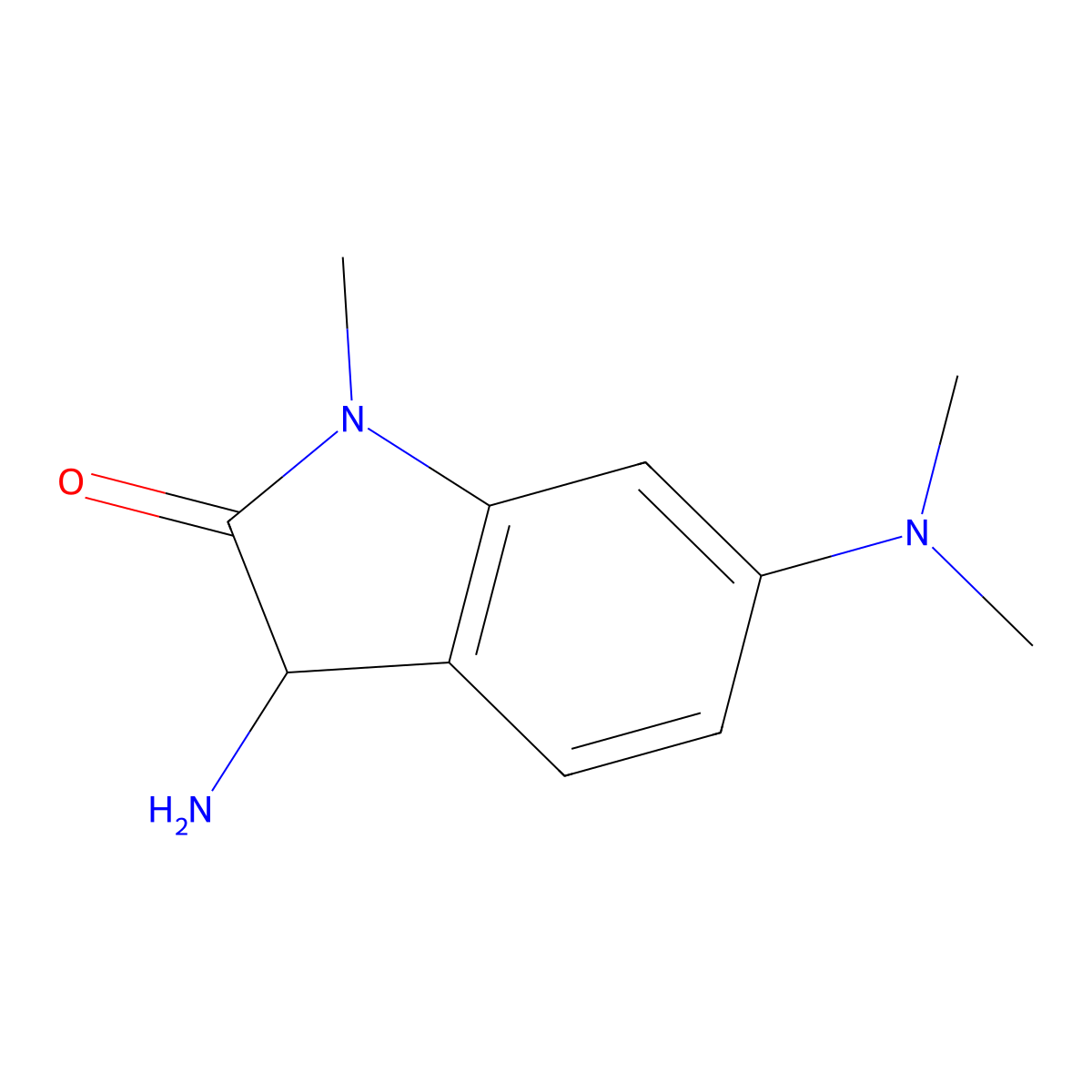 3-Amino-6-(dimethylamino)-1-methyl-2,3-dihydro-1H-indol-2-one molecular structure, CAS 1532689-27-2