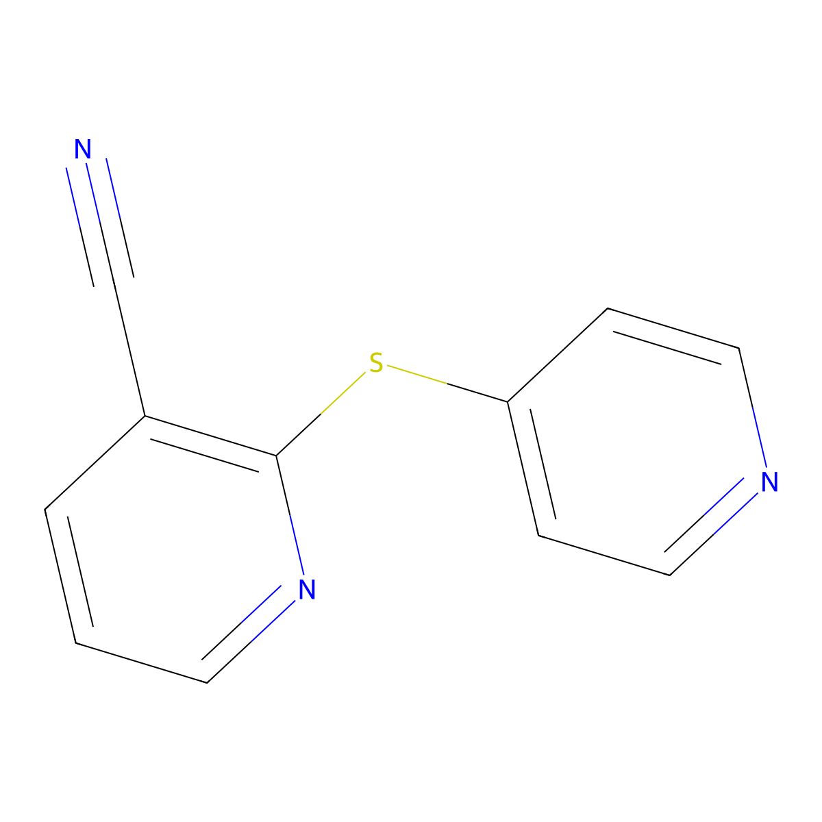 2-(Pyridin-4-ylthio)nicotinonitrile molecular structure, CAS 1532700-41-6