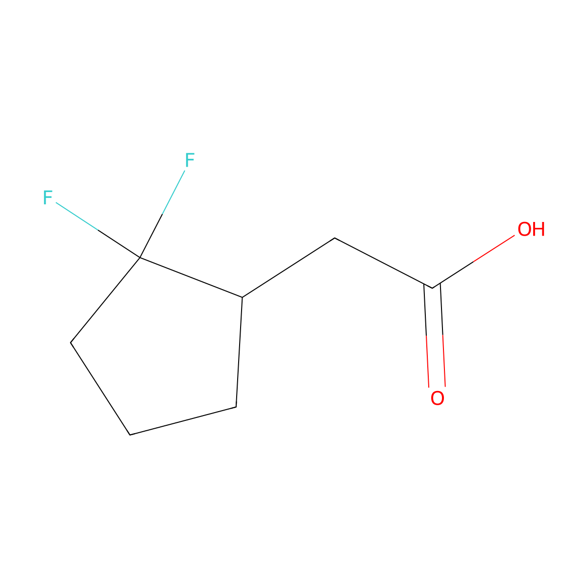 2-(2,2-Difluorocyclopentyl)acetic acid molecular structure, CAS 1532703-00-6