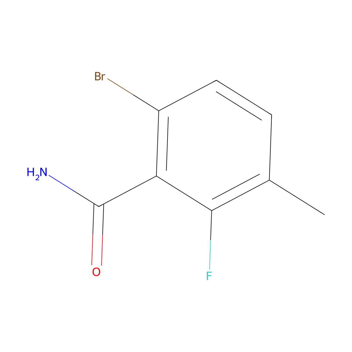 6-Bromo-2-fluoro-3-methylbenzamide molecular structure, CAS 1532714-89-8