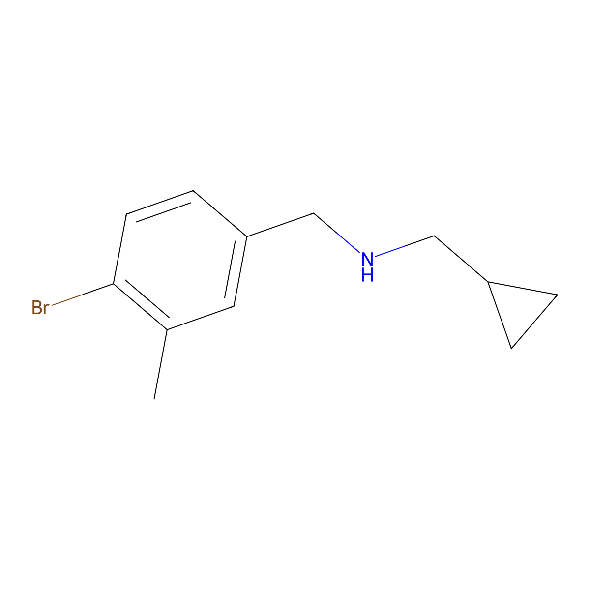 [(4-Bromo-3-methylphenyl)methyl](cyclopropylmethyl)amine molecular structure, CAS 1532727-23-3